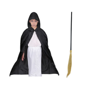 ZESTAW CZAROWNICA CZARNA PELERYNA 84cm 2el