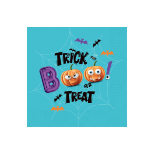 SERWETKI PAPIEROWE BOO TRICK OR TREAT BŁĘKITNE 20szt