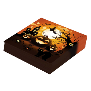 SERWETKI WIEDŹMA NA MIOTLE POMARAŃCZOWE 12szt