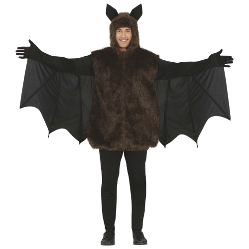 STRÓJ PELERYNA NIETOPERZ CZARNO-BRĄZOWA M(48-50)