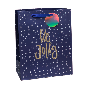 TOREBKA PREZENTOWA BE JOLLY GWIAZDKI NIEBIESKA 32x26cm