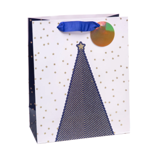 TOREBKA PREZENTOWA CHOINKA BIAŁA 42x32cm