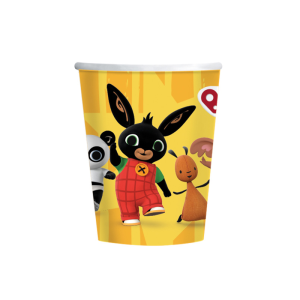 KUBECZKI PAPIEROWE KRÓLICZEK BING POMARAŃCZOWE 250ml 8szt