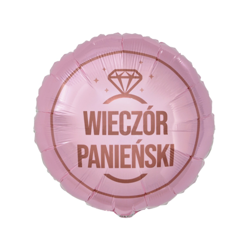 BALON WIECZÓR PANIEŃSKI OKRĄGŁY RÓŻOWY 18'' 46cm