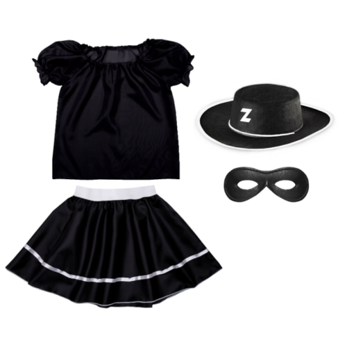 ZESTAW ZORRO CZARNY 134-140 4el