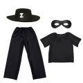 ZESTAW ZORRO CZARNY 116-128 4el