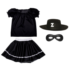 ZESTAW ZORRO CZARNY 134-140 4el