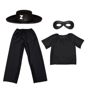 ZESTAW ZORRO CZARNY 116-128 4el