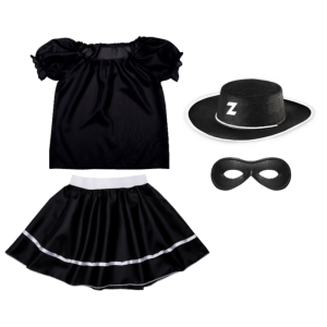 ZESTAW ZORRO CZARNY 116-128 4el