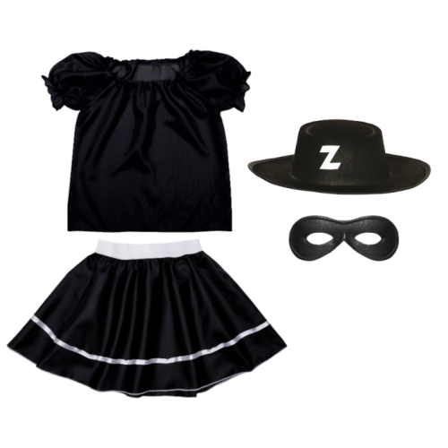 ZESTAW ZORRO CZARNY 116-128 4el