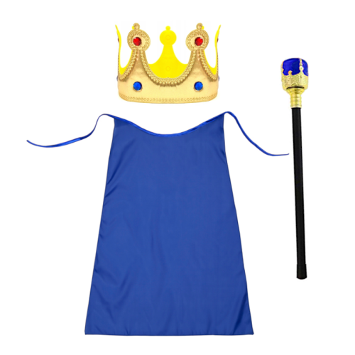 ZESTAW KRÓL NIEBIESKI PELERYNA 55cm 3el