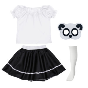 ZESTAW PANDA BIAŁO-CZARNY 116-128 4el