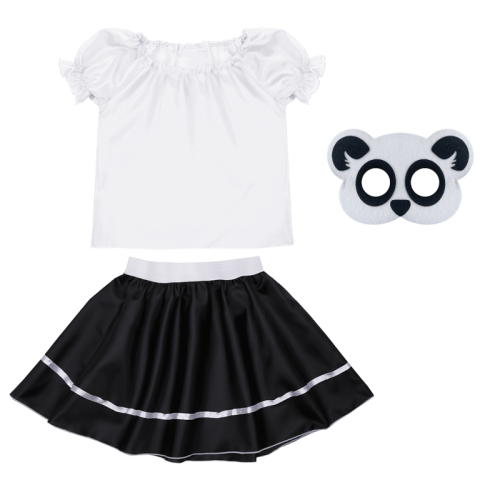 ZESTAW PANDA BIAŁO-CZARNY 116-128 3el
