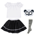 ZESTAW PANDA BIAŁO-CZARNY 116-128 4el
