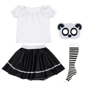 ZESTAW PANDA BIAŁO-CZARNY 116-128 4el