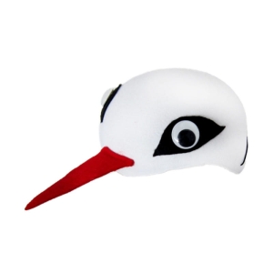 CZAPKA BOCIAN RUCHOME OCZY BIAŁA
