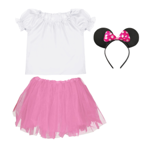 ZESTAW MYSZKA MINNIE BIAŁO-RÓŻOWY 116-128 3el