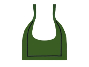 KOŁNIERZYK WIGOFIL Z CZARNĄ LAMÓWKĄ CIEMNOZIELONY