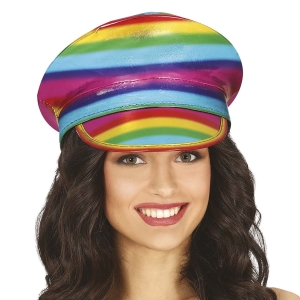 CZAPKA Z DASZKIEM TĘCZOWA