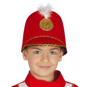 CZAPKA MAŻORETKA DZIECIĘCA FILCOWA CZERWONA