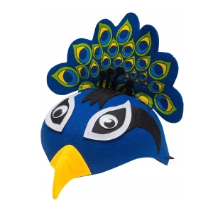 CZAPKA PAW PIÓRO RUCHOME OCZY NIEBIESKA