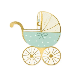 SERWETKI WÓZEK ZŁOTO-BŁĘKITNE 20szt