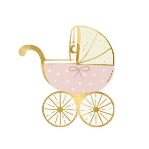 SERWETKI WÓZEK ZŁOTO-RÓŻOWE 20szt