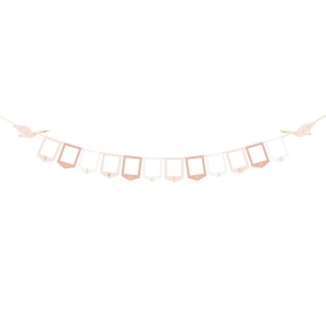 GIRLANDA NA ZDJĘCIA BOCIAN BIAŁO-RÓŻOWA 10,5x15cm