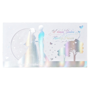 KARTKA ŚLUBNA PARA MŁODA HOLOGRAFICZNA 22x11cm 1szt
