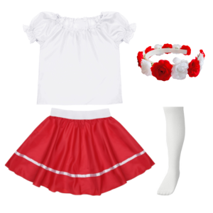 ZESTAW NARODOWY BIAŁO-CZERWONY 116-128 4el