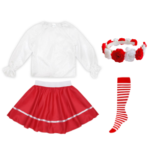 ZESTAW NARODOWY BIAŁO-CZERWONY 134-140 4el