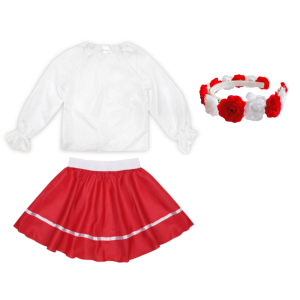 ZESTAW NARODOWY BIAŁO-CZERWONY 134-140 3el