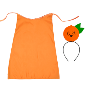 ZESTAW POMARAŃCZA POMARAŃCZOWY PELERYNA 55cm 3el