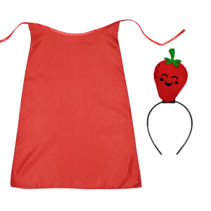 ZESTAW TRUSKAWKA CZERWONY PELERYNA 90cm 3el