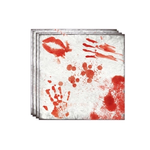 SERWETKI KRWAWE ŚLADY BIAŁO-CZERWONE 12szt