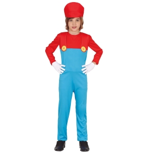 STRÓJ KOMBINEZON SUPER MARIO CZERWONO-NIEBIESKI 125-135