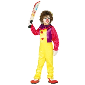 STRÓJ KOMBINEZON KLAUN ŻÓŁTO-CZERWONY 110-115