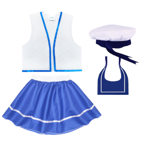 ZESTAW MARYNARZ BIAŁO-NIEBIESKI M/L 4el