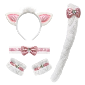 ZESTAW KOTEK BIAŁO-RÓŻOWY 4el