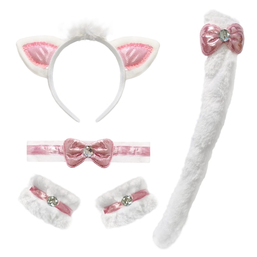 ZESTAW KOTEK BIAŁO-RÓŻOWY 4el