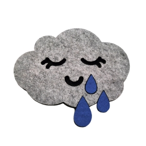 PRZYPINKA DESZCZ FILCOWA SZARA 15x12,5cm