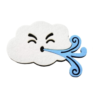 PRZYPINKA WIATR FILCOWA BIAŁA 17x12cm