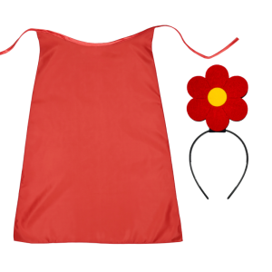 ZESTAW KWIATEK CZERWONY PELERYNA 75cm 3el