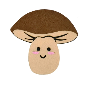 PRZYPINKA GRZYBEK BOROWIK FILCOWA BRĄZOWA 13x13,5cm