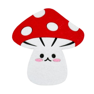 PRZYPINKA GRZYBEK MUCHOMOR FILCOWA BIAŁO-CZERWONA 13x12cm