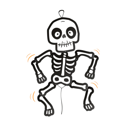 KUKŁA SZKIELET RUCHOMY Z LINKAMI PAPIEROWY BIAŁY 85cm