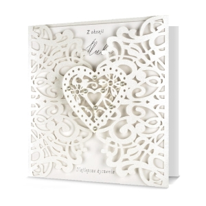 KARTKA ŚLUBNA Z OKAZJI ŚLUBU SERCE PERŁY BEŻOWA 17x12cm