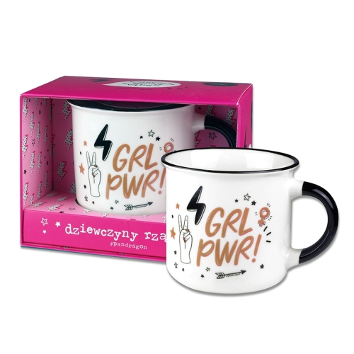 KUBEK GIRL POWER GRL PWR BIAŁY 350ml