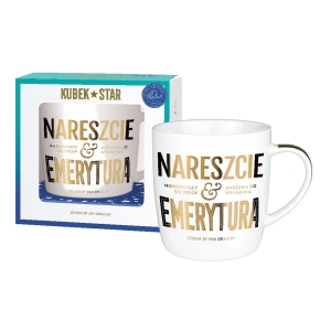 KUBEK NARESZCIE EMERYTURA BIAŁY 330ml