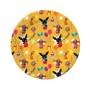 TALERZYKI PAPIEROWE KRÓLICZEK BING POMARAŃCZOWE 18cm 8szt